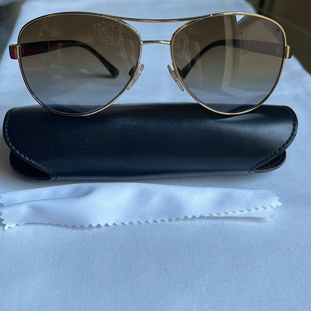 BURBERRY POLARIZED 3080 1145/T5 59 14 135 women’s aviators, brown Gradient lens